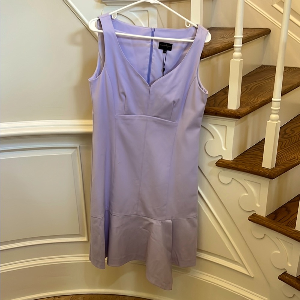 Nanette Lepore Purple Scoop Neck Midi Dress